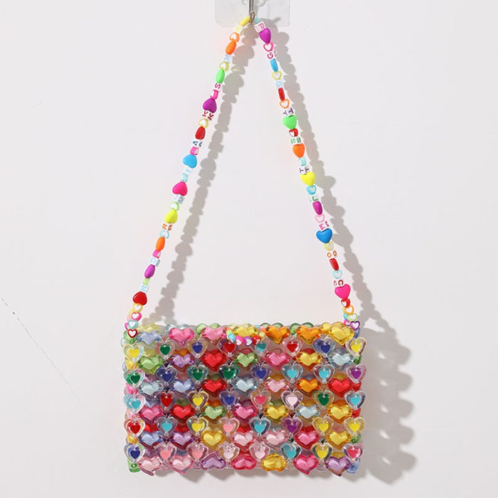 Love Beaded Hearts Colorful Mini Handbags