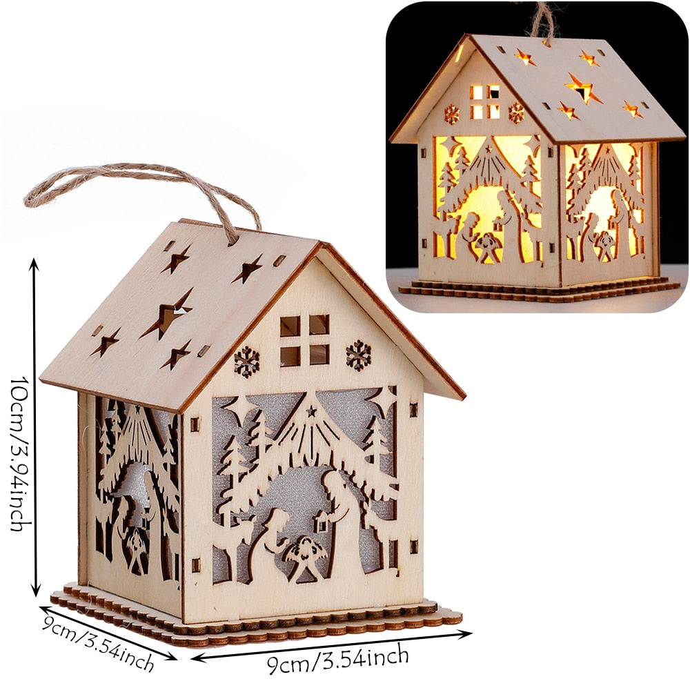 DIY Wooden Hanging House Decor Glowing Lamp