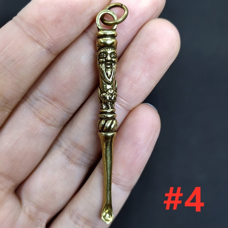 Retro Radiance Brass Mini Tool Vintage Keychain
