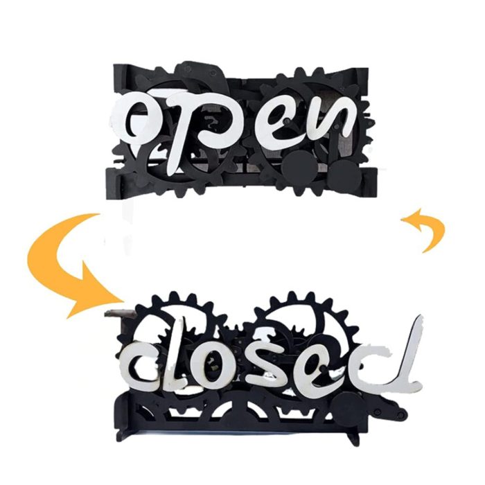 Wooden Double-Sided Reversible Open Closed Sign - UTILITY5STORE