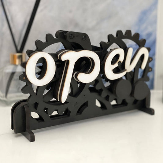 Wooden Double-Sided Reversible Open Closed Sign - UTILITY5STORE