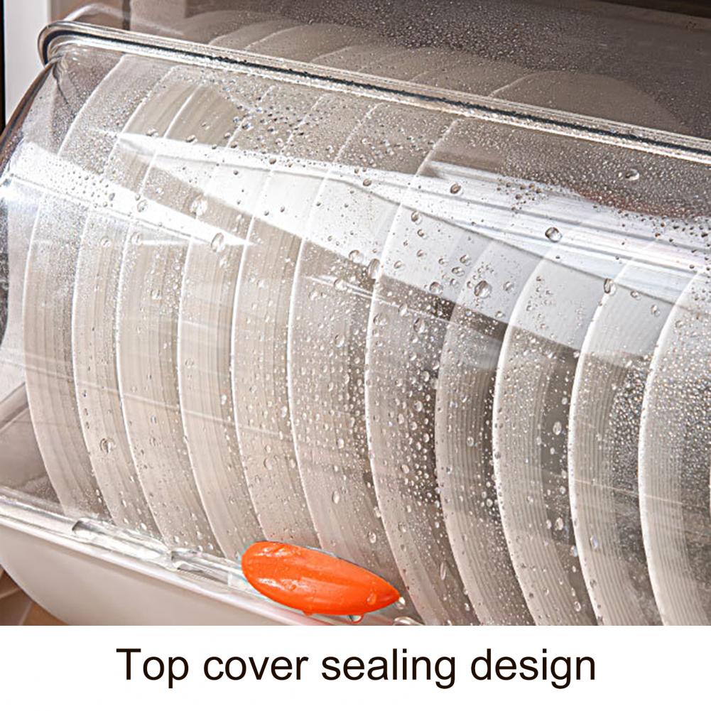 Dust-Proof Kitchen Dish Drainer Rack