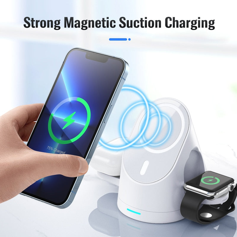 3in1 Space Station Magnetic Wireless Charger Stand - UTILITY5STORE