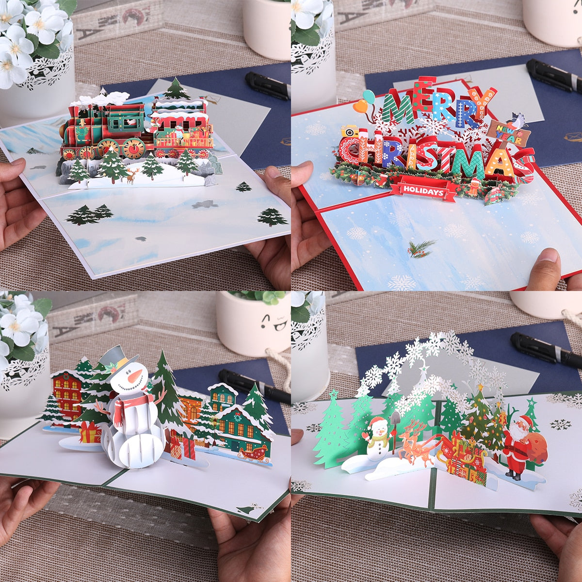 3D Pop-Up Cheerful Christmas Gift Cards - UTILITY5STORE