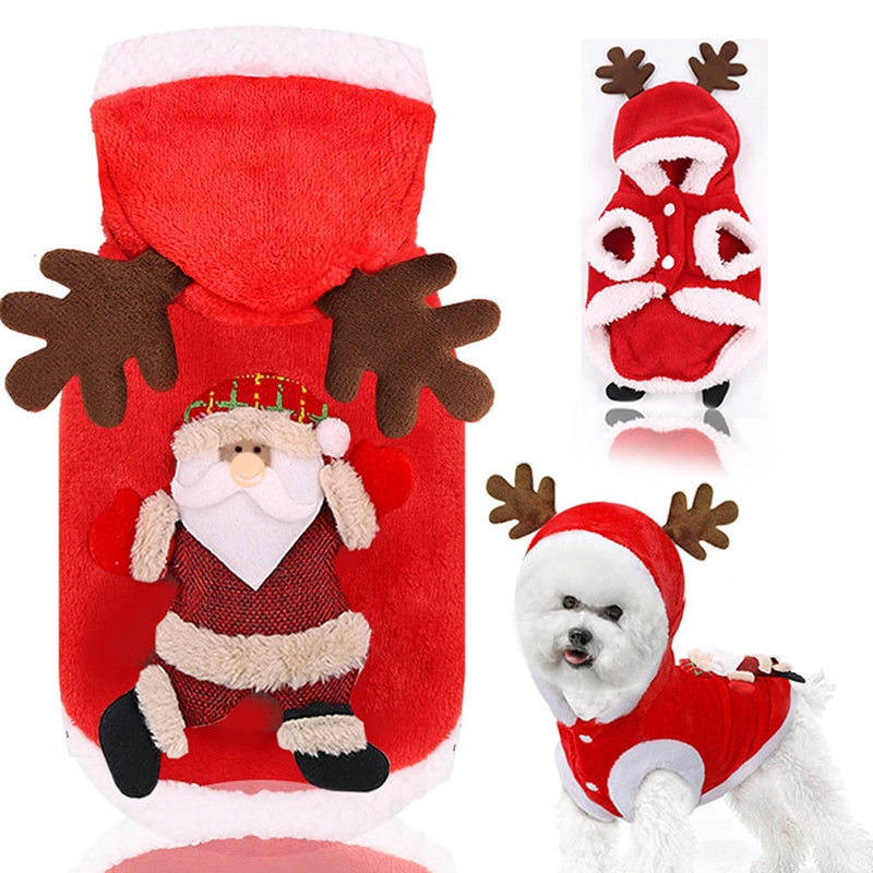 Santa Claus Home Winter Pet Costumes