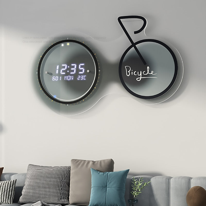 3D Luminous Modern Led Digital Bike Wall Clock - UTILITY5STORE