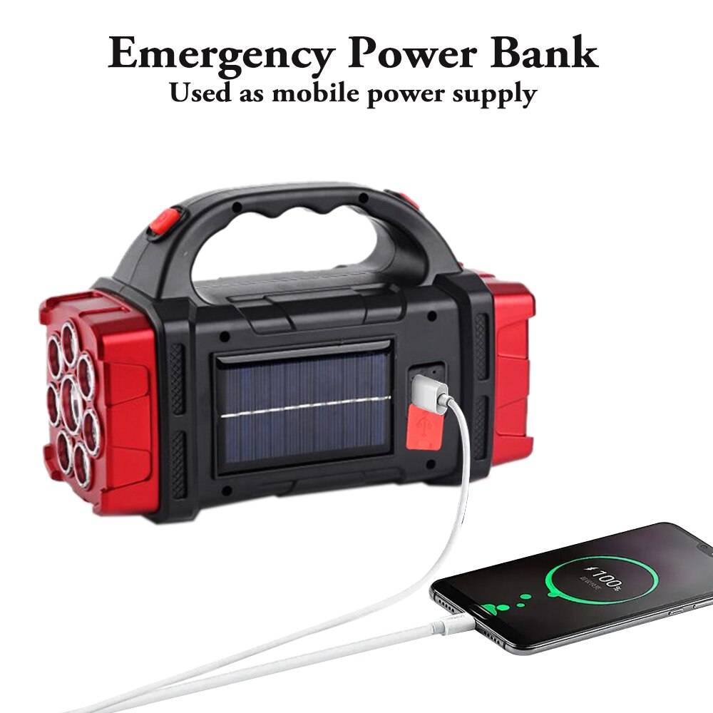 Solar Blast Powerful Power Bank LED Flashlight