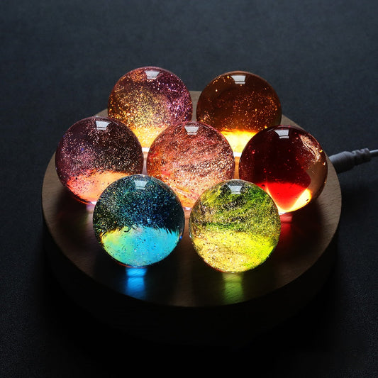 Colorful Luminous Galaxy Crystal Table Set