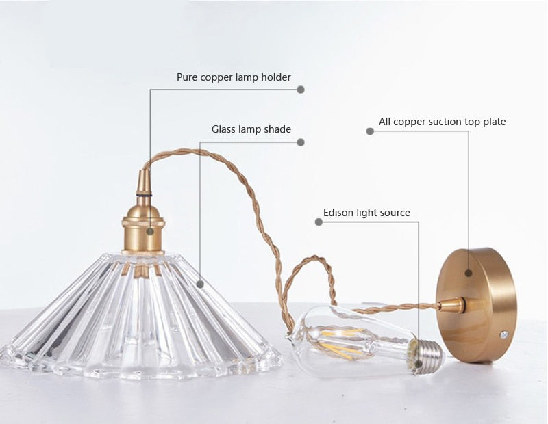 Nordic Brilliance Transparent Glass Pendant Lamp