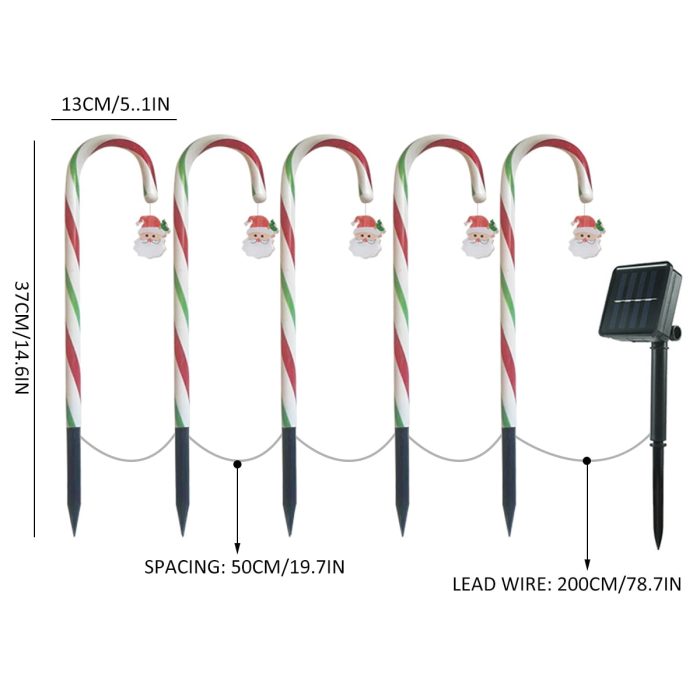 Candy Cane Lane LED Solar Lamp