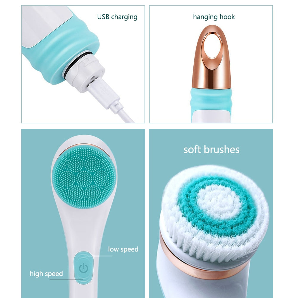 Rotating Electric Silicone Massager Bath Brush - UTILITY5STORE