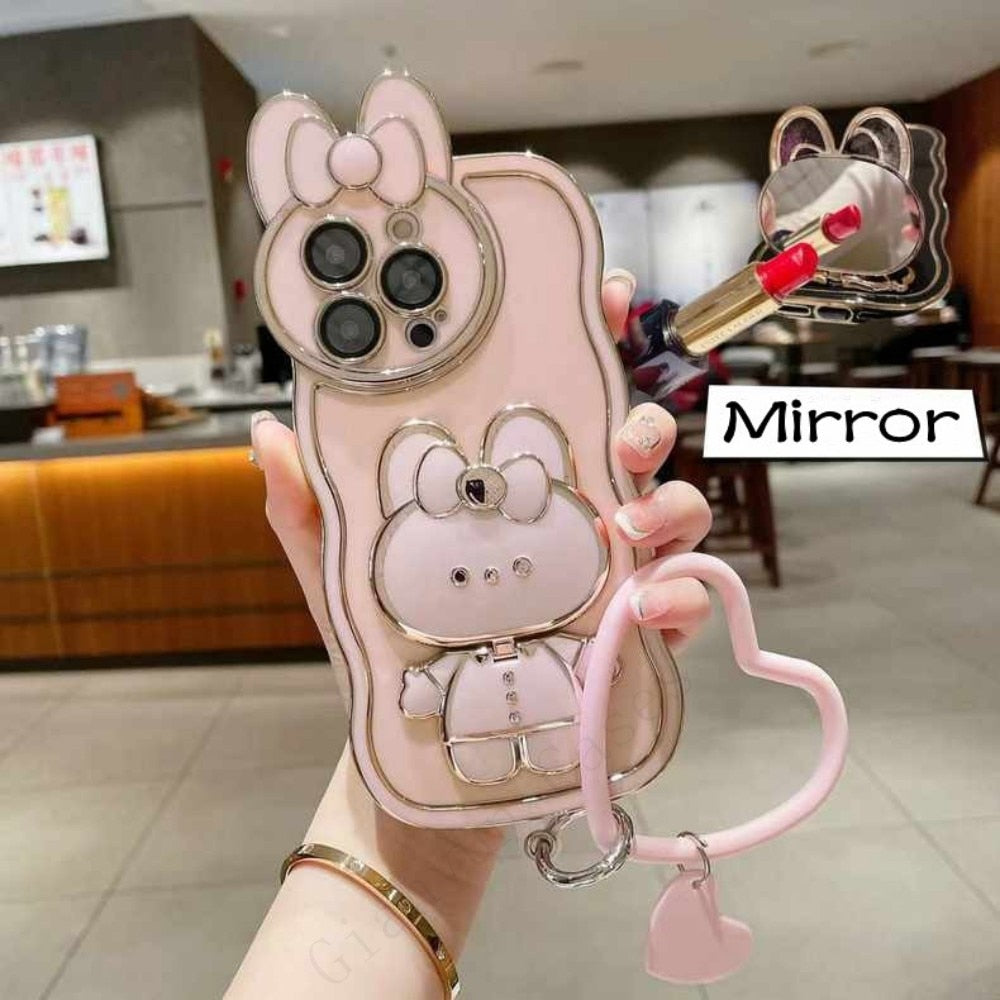 3D Bunny Korean Style Mirror iPhone Case - UTILITY5STORE