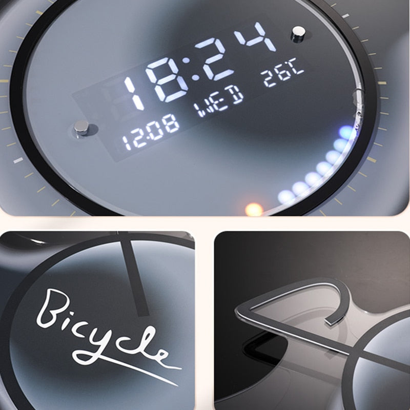 3D Luminous Modern Led Digital Bike Wall Clock - UTILITY5STORE