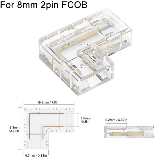 L Shaped Transparent LED Strip Connector - UTILITY5STORE