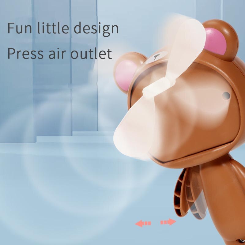 Cute Cartoon Hand Press Foldable Fan