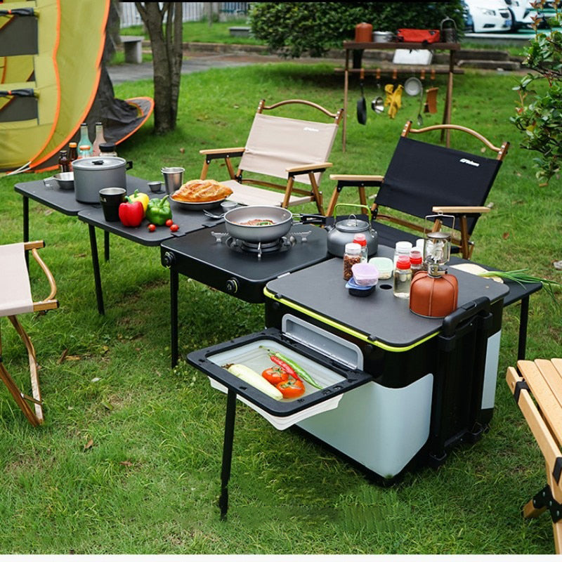 Foldable Mobile Cook Station Outdoor Chef Table