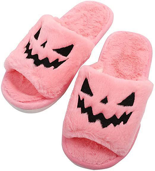 Soft Scary Pumpkin Slippers