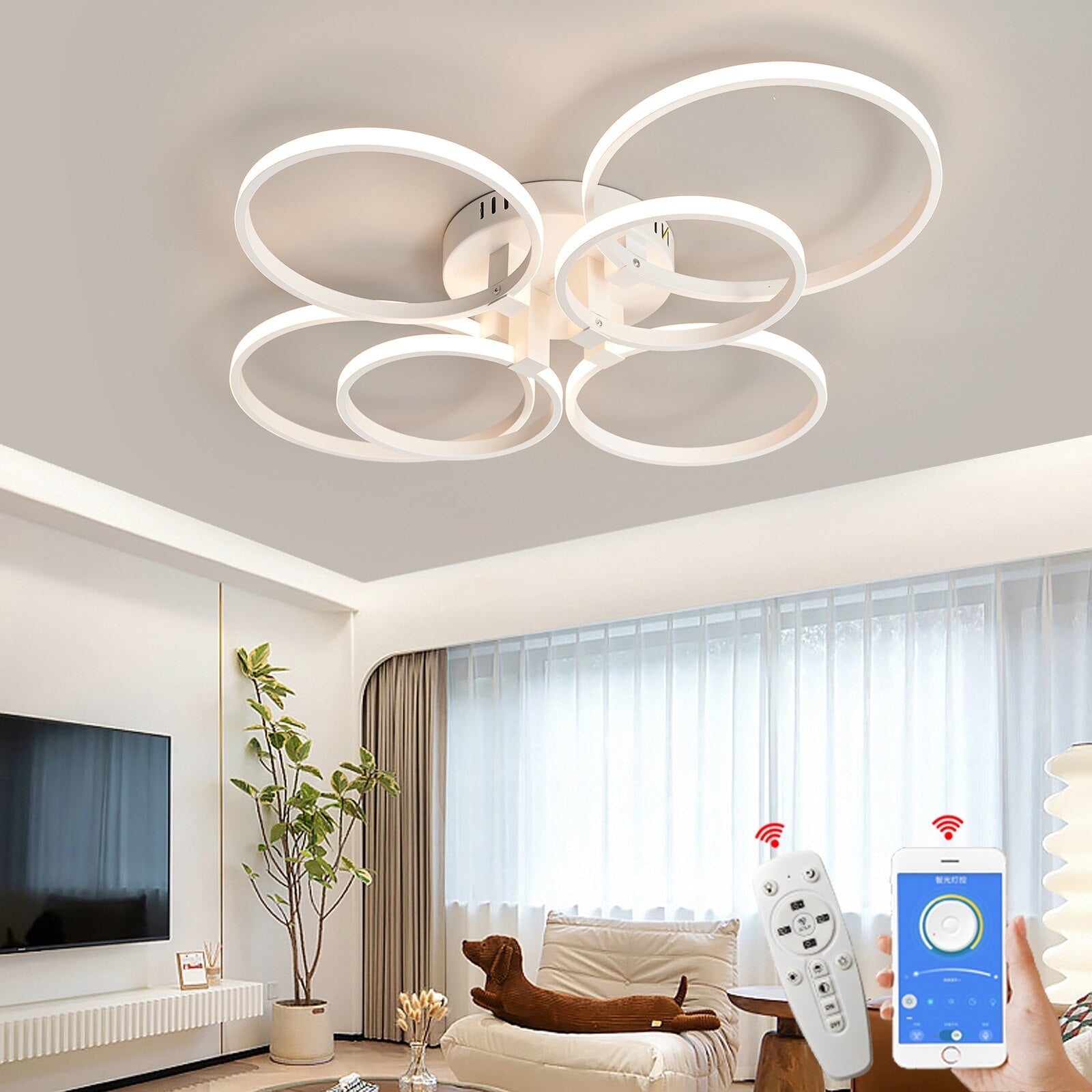 Modern Art Shapes Smart Home LED Chandelier - UTILITY5STORE