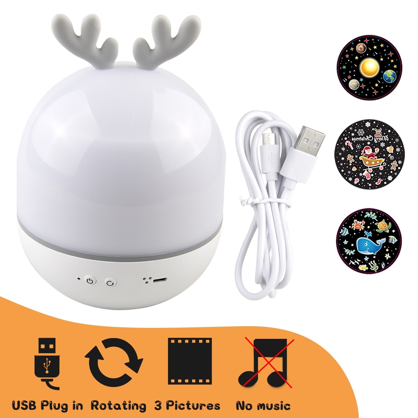 Rotating Deer Music Star Projector Night Lamp - UTILITY5STORE