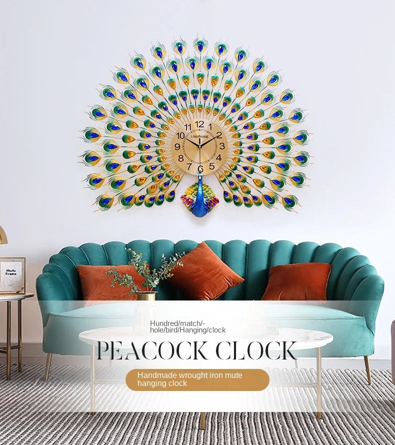Majestic Peacock Creative Wall Clock