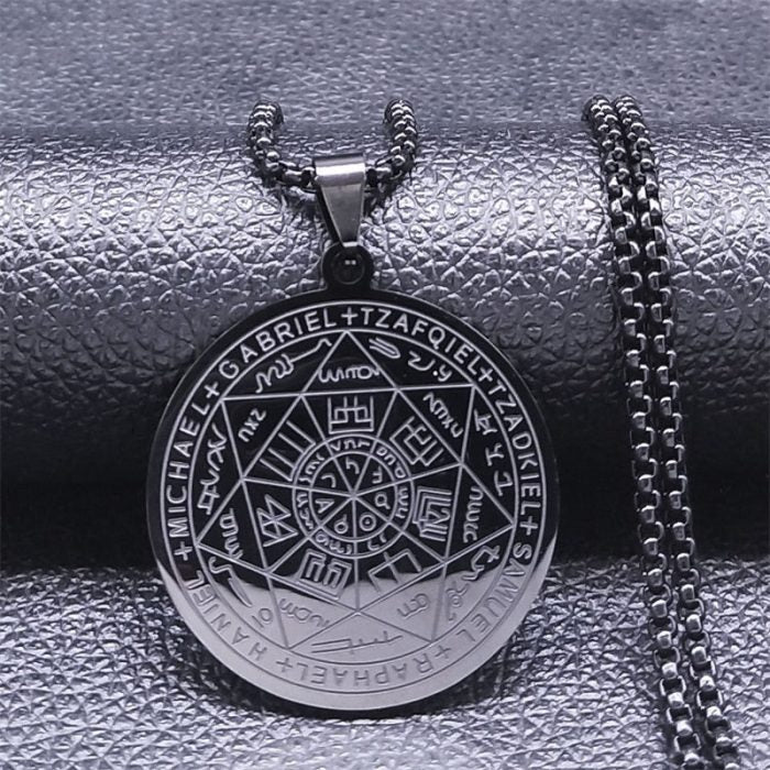 Divine Guardian Seven Archangels Stainless Steel Pendant Necklace