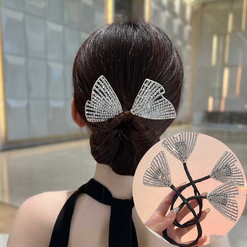 Korean Style Bow Hair Rhinestone Band - UTILITY5STORE