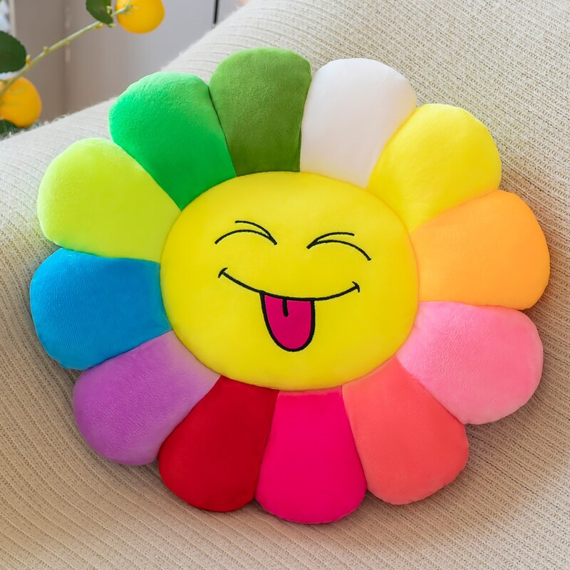 Colorful Sunflower Plush Comfy Seat Cushion