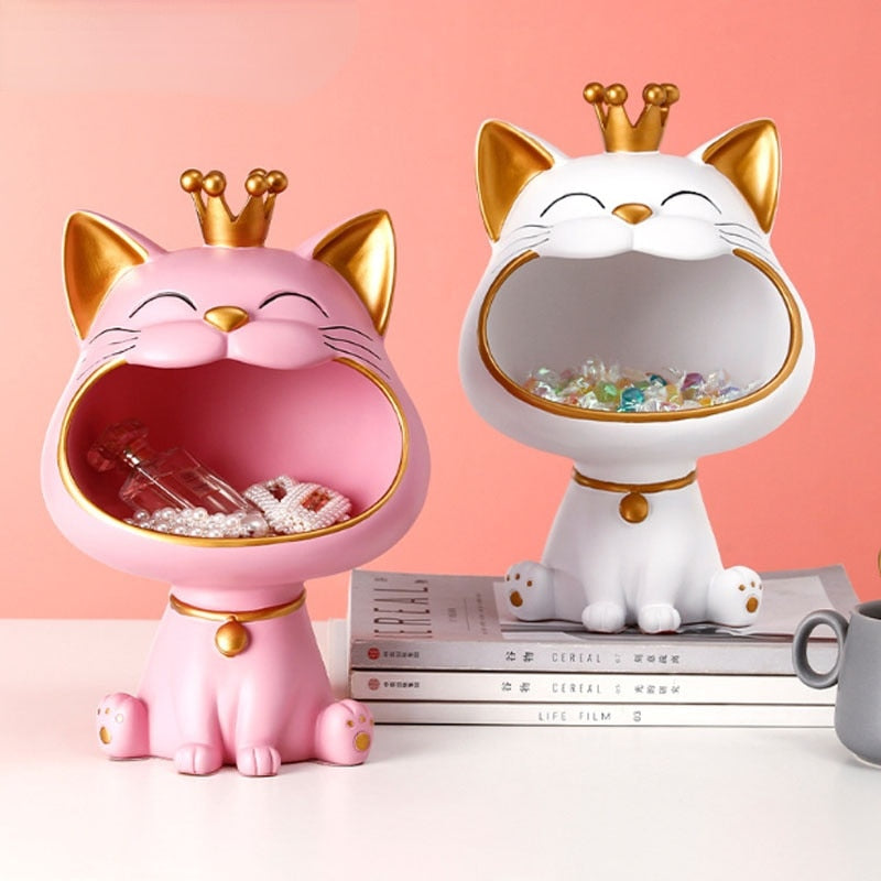 Fortune Kitty Statue Home Storage Box