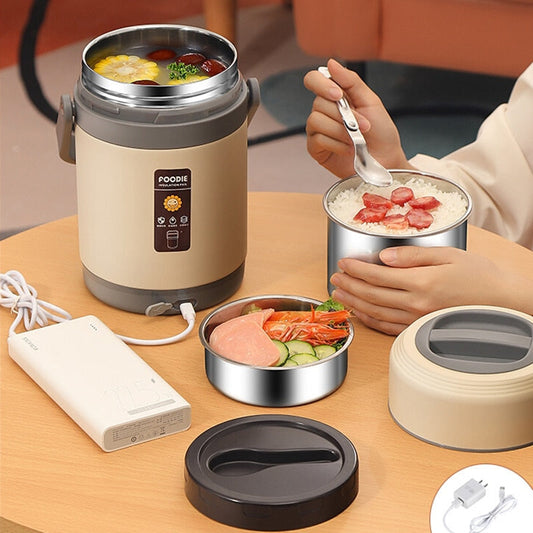 USB Heated Stainless Steel Food Warmer Lunch Box