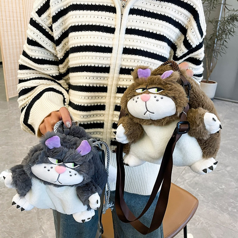 Bored Plush Cat Shoulder Bag