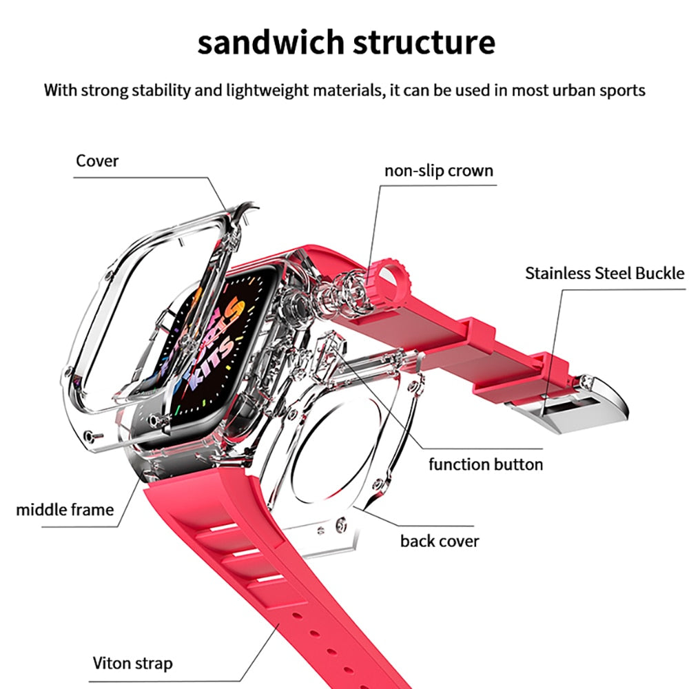 Transparent Smart Watch Strap Mod Kit Case