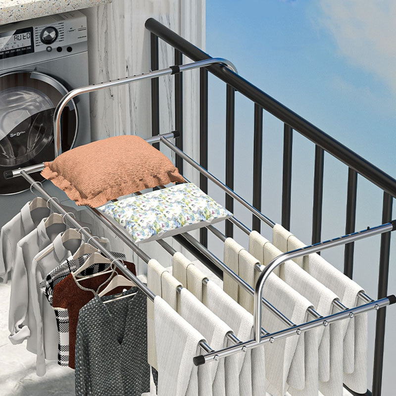 Stainless Steel Foldable Balcony Clothes Hanger