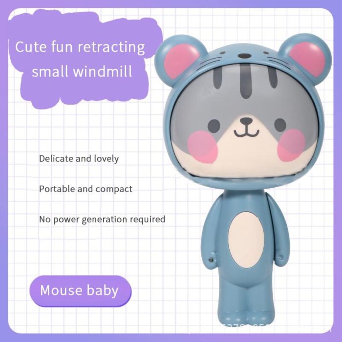 Cute Cartoon Hand Press Foldable Fan