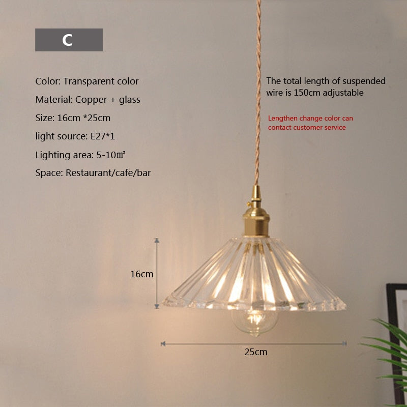 Nordic Brilliance Transparent Glass Pendant Lamp