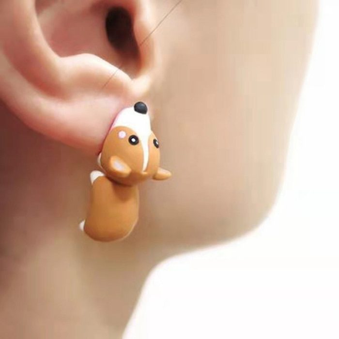 Animal Bite Cartoon Creative Earrings