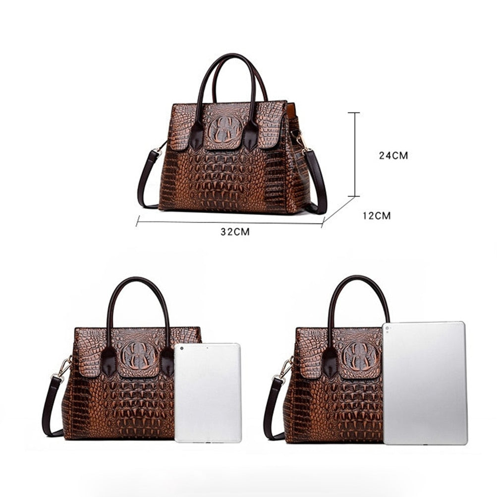 Elegant European Style Crocodile Pattern Women Bag
