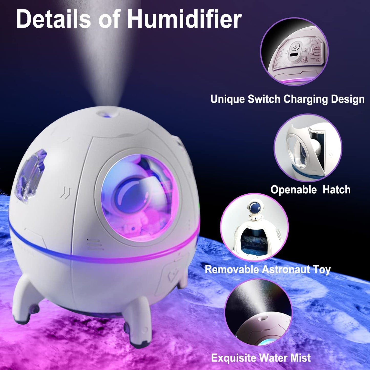 Universe Flow Ultrasonic Astronaut Humidifier
