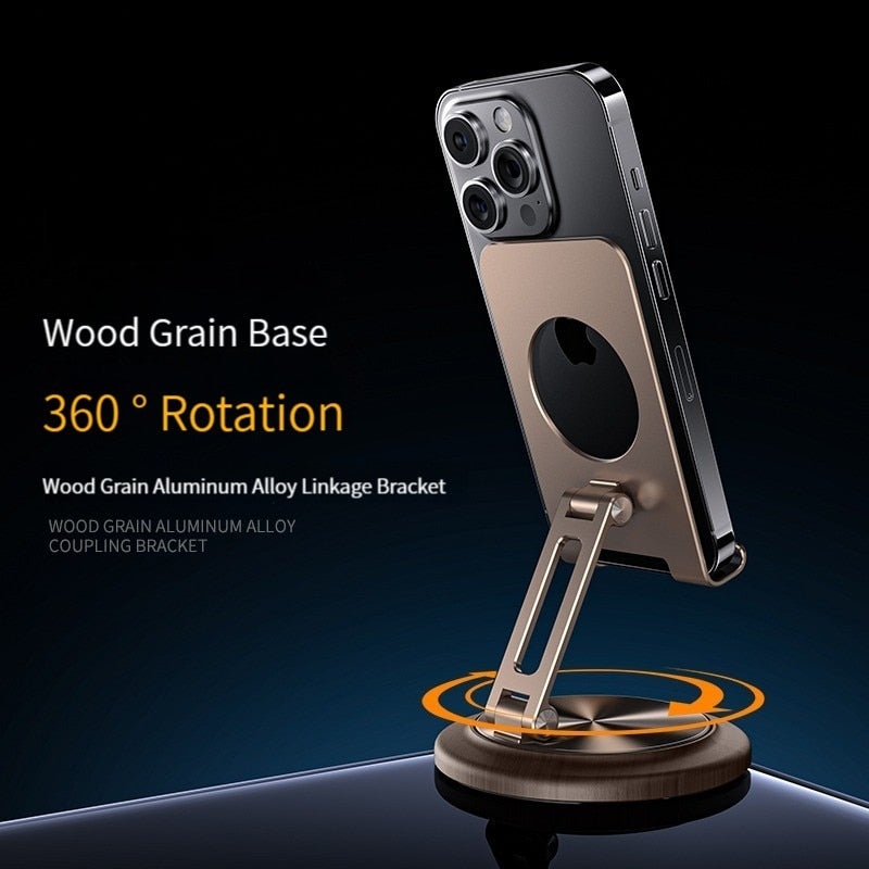 360 Rotating Wooden Foldable Universal Phone Holder - UTILITY5STORE