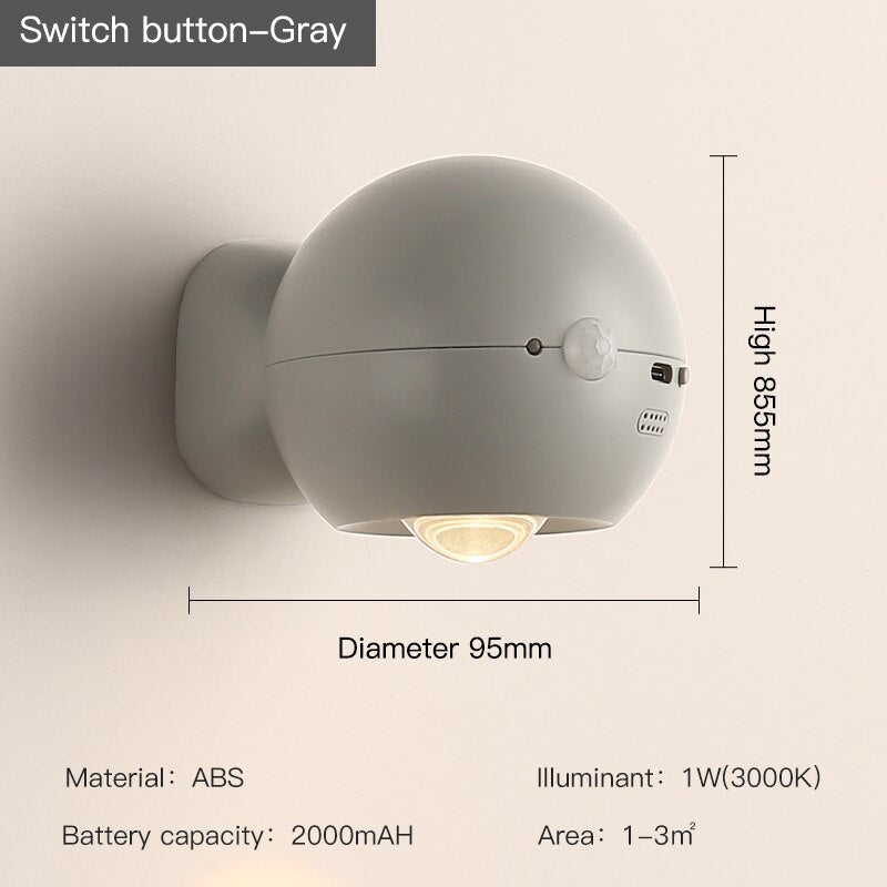 Eye Project Motion Sensor Rechargeable Wall Lamp