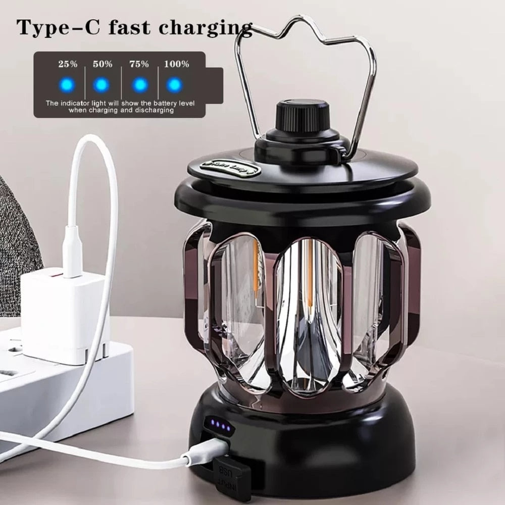 Retro Power Bank Camping LED Lamp