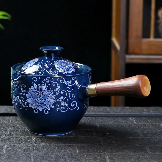 Traditional Harmony Ceramic Rotating Teapot