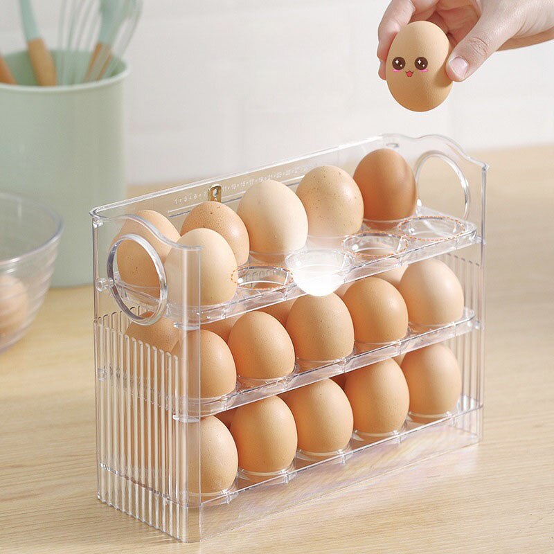 Automatic Flip Egg Storage Rack