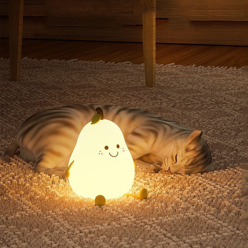 Cute Pear Bedside Touch Night Lamp