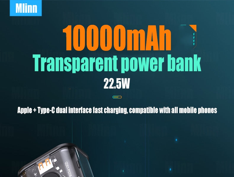 Digital Display Transparent Power Bank