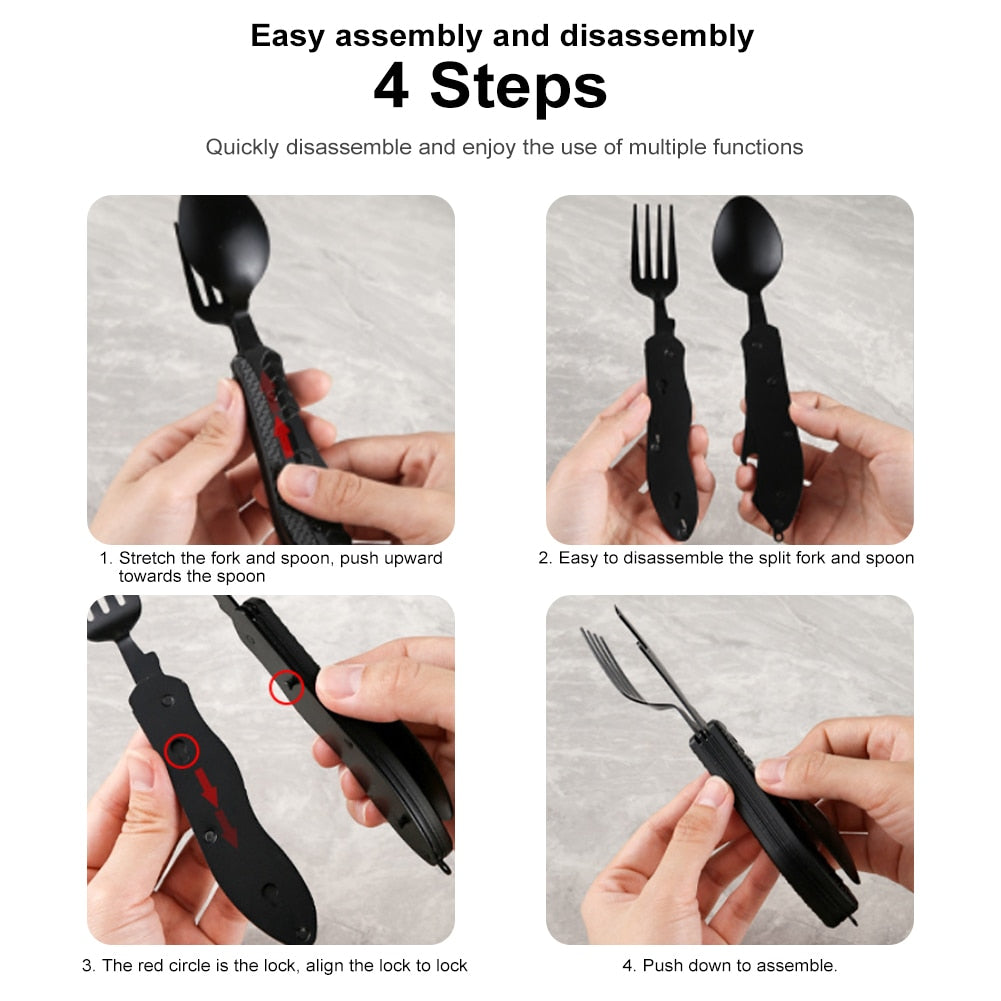 4in1 Easy Cary Travel Cutlery Tool - UTILITY5STORE