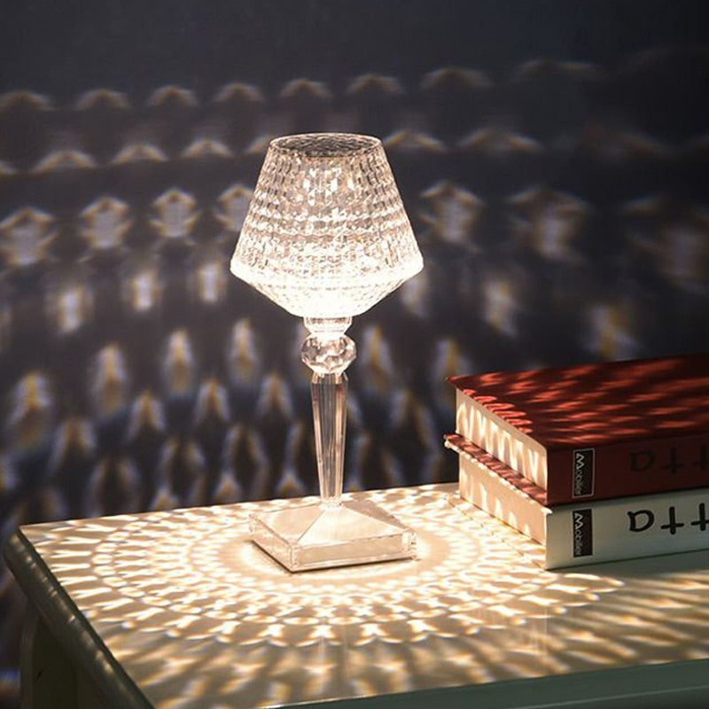 Diamond Glow Rechargeable Crystal Table Lamp