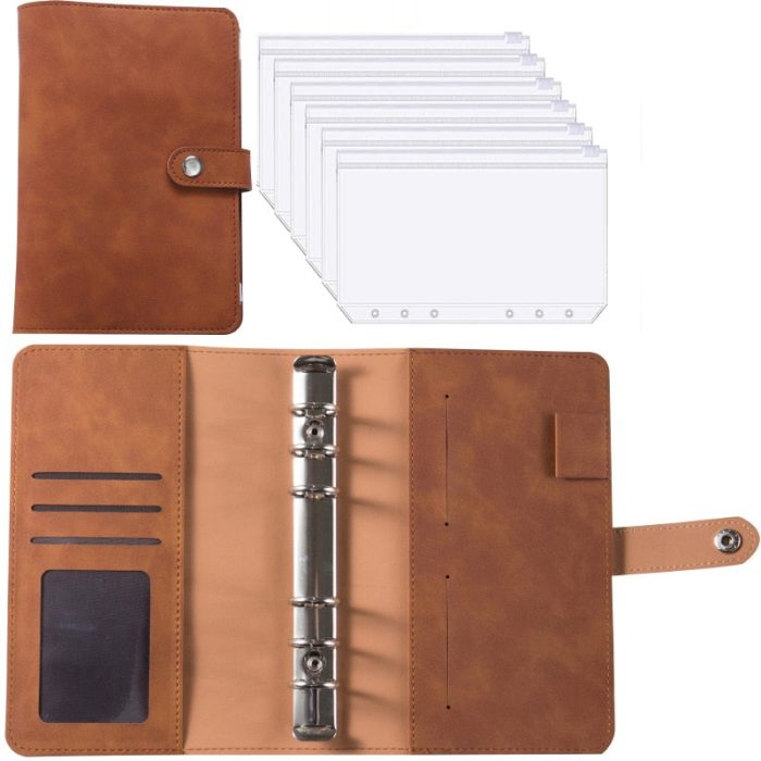 Financial Planner Leather Multi Pocket Bill Organizer Notebook