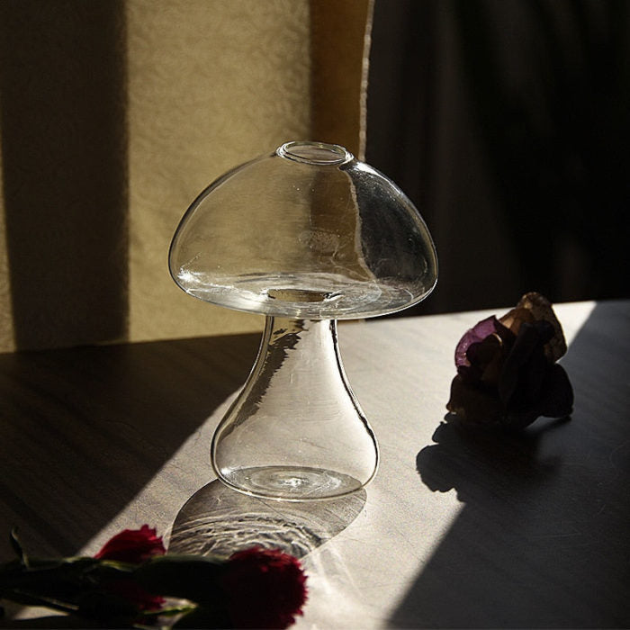 Mushroom Inspired Elegant Glass Vase