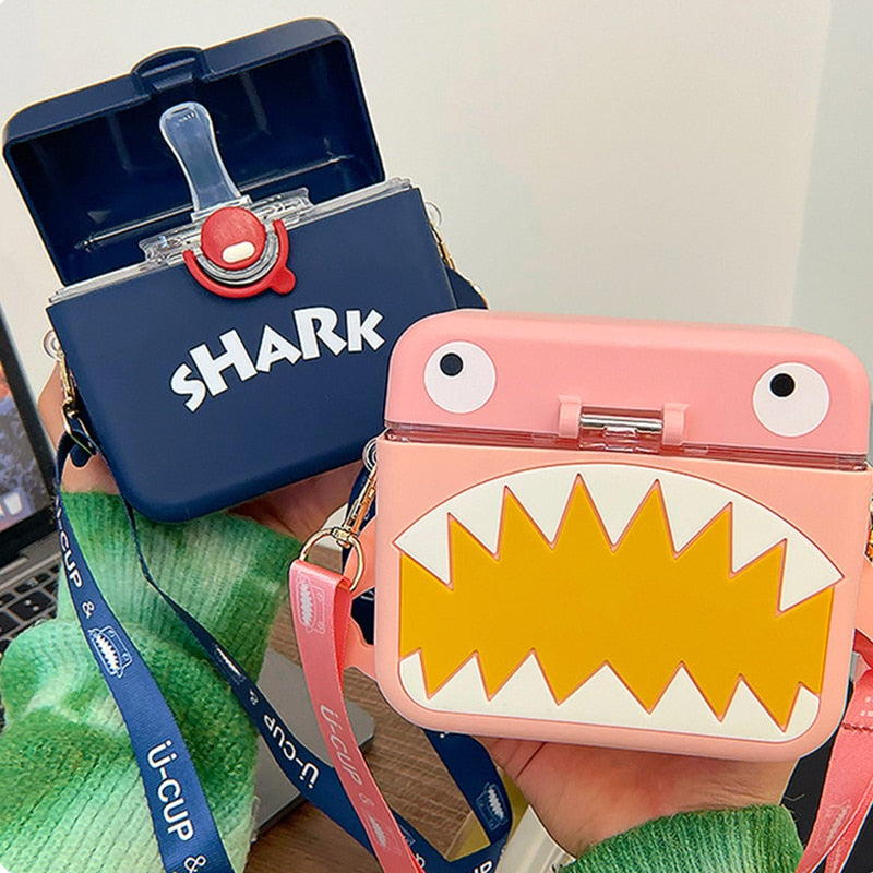 Shark Built-in Straw Water Bottle