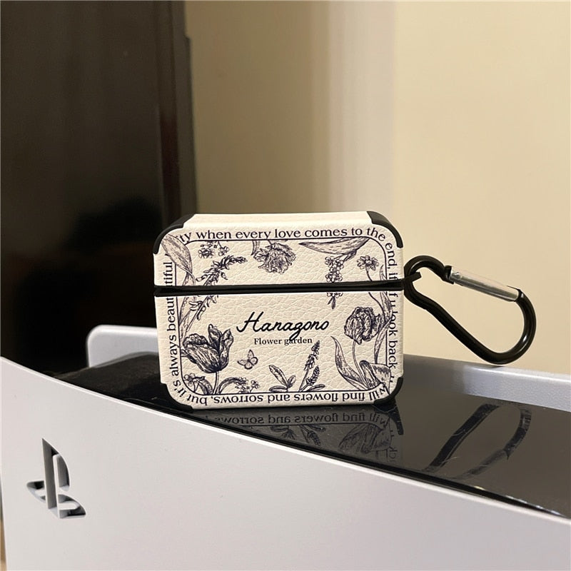 Artistic Flower Leather Airpods Case